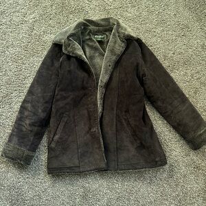 Eddie Bauer Dark Brown Shearling Jacket